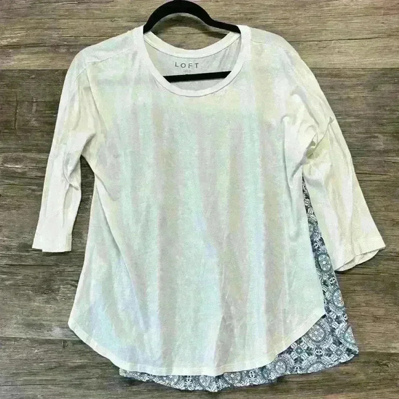 LOFT multicolored 3/4 sleeve relaxed blouses size Medium - Picture 1 of 3